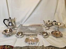 Lot de service à thé antique en argent WM Rogers 1847