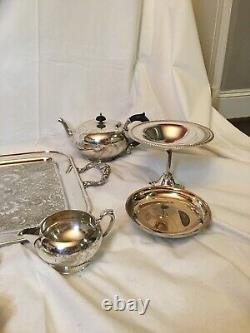 Lot de service à thé antique en argent WM Rogers 1847