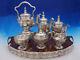 Louis Xvi Par Shreve Sterling Silver Tea Set With Tray & Kettle On Stand (#4576)