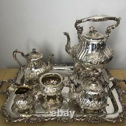 Magnifique, Antique Victorien, Sterling Silver Hand Chased Tea & Coffee Set