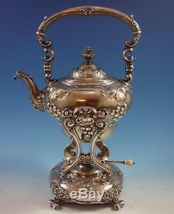 Modernic Par Gorham Sterling Silver Tea Set 6pc & Plateau 1818b (# 1918) Raisins