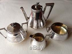 Monogram Tea Set Khlebnikov Véritable Russe Imperial Silver 84 Antiquités Russie