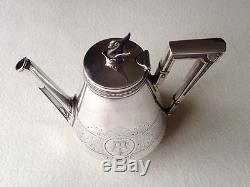 Monogram Tea Set Khlebnikov Véritable Russe Imperial Silver 84 Antiquités Russie