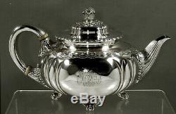 Motif Tiffany Set Sterling Tea C1880 Vague, Rivage