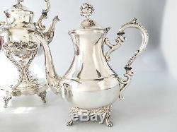 Plaque Argent Vintage Tea Set Coffee Service Inclinable Pot Michael C Fina Ny