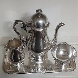 Plateau de service pour service à café / thé individuel en argent plaqué de la marque Vintage Friedman Silver Co