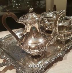 Plein Rideau Par Bircs 5 Pc. Tea & Coffee Set Avec Tray De Service Lourd 28