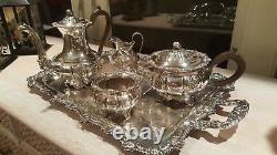 Plein Rideau Par Bircs 5 Pc. Tea & Coffee Set Avec Tray De Service Lourd 28