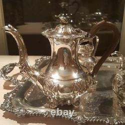 Plein Rideau Par Bircs 5 Pc. Tea & Coffee Set Avec Tray De Service Lourd 28