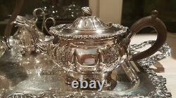 Plein Rideau Par Bircs 5 Pc. Tea & Coffee Set Avec Tray De Service Lourd 28