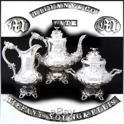 Rare Antique Tiffany & Co. Ensemble De Thé En Argent Sterling À 3 Pièces, Mascaron Figural