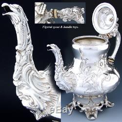 Rare Antique Tiffany & Co. Ensemble De Thé En Argent Sterling À 3 Pièces, Mascaron Figural