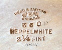 Reed & Barton Hepplewhite 560c Sterling Tea Set Coffee Pot Théière Creamer Sucre