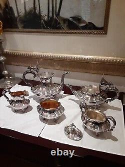 Reed et Barton Ensemble de thé et de café en argent plaqué de style victorien, 5 pièces, #6710