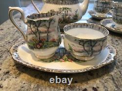 Royal Albert Silver Birch Tea Set, Utilisé, En Excellent État