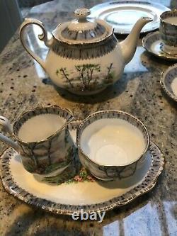 Royal Albert Silver Birch Tea Set, Utilisé, En Excellent État