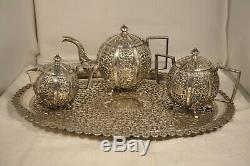 Service Le Massif Ancien Argent Antique Argent Massif Set Anglo Indian Tea