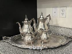 Service à café et thé Baroque par Wallace Silverplate Pot Tray 281 282 283 284 294