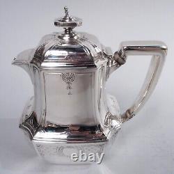 Service à café et thé Tiffany gravé Hampton 18389A 19289A en argent sterling américain