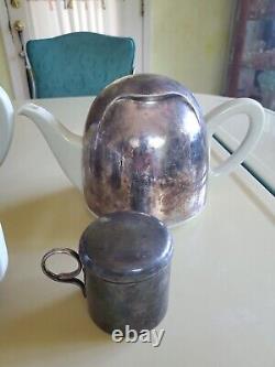 Service à café et thé en porcelaine allemande ART DECO WMF Silver HUTSCHENREUTHER SELB d'avant-guerre