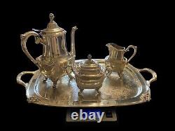 Service à thé / café en 4 pièces du motif Jonquille de 1847 Rogers Bros 9904 9903 9901 9996
