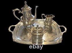 Service à thé / café en 4 pièces du motif Jonquille de 1847 Rogers Bros 9904 9903 9901 9996