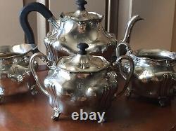Service à thé en argent Barbour Silver Co 4 pièces, estampillé #4009, style Art Nouveau, RARE.