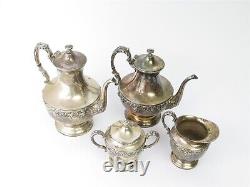 Service à thé en argent Sheridan Silver Co en cuivre, théière, cafetière, pot à lait et sucrier