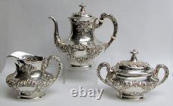 Service à thé en argent sterling Gorham Buttercup en 3 pièces #a2344