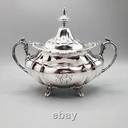 Service à thé en argent sterling Reed & Barton Hampton Court de 5 pièces avec motif de feuille d'acanthe de 1941