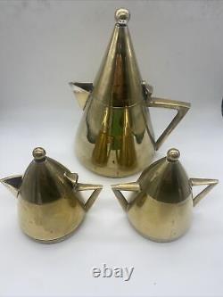 Service à thé en métal argenté de style Art Déco de Christopher Dresser