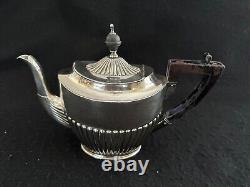 Service à thé en métal argenté, théière, cafetière, plateau Art Nouveau Kirby Beard ca. 1900