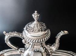 Service à thé en métal argenté vintage avec plateau St. James EG Webster.