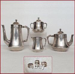 Service à thé et à café en argent plaqué WMF de style Jugendstil Art Nouveau et Art Déco antique, allemand de 1900