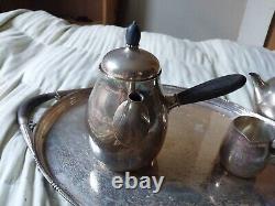 Service à thé et à café en argent sterling ancien de Georg Jensen au Danemark