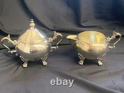 Service à thé et à café en métal argenté vintage Lady Margaret FB Rogers, ensemble de 5 pièces