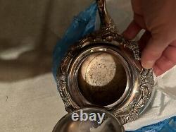Service à thé et café communautaire en argent plaqué vintage avec grand plateau Oneida