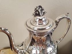 Service à thé et café en argent plaqué Meriden Britannia ancien, ensemble de 5 pièces.