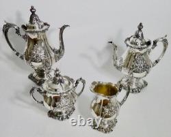 Service à thé et café en argent plaqué Wallace Silverplate de Christopher Wren, 4 pièces. Antique