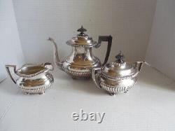 Service à thé et café en argenté de style vintage, ensemble de 3 pièces Reed & Barton 5100