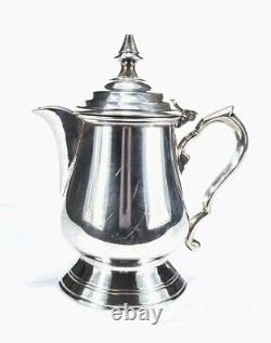 Service complet de thé et café en argent de William Adam, style vintage, avec plateau, théière, crémier et pichet.