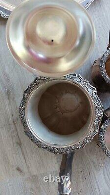 Service de 5 pièces International Silver Countess Silverplate pour café, thé, crème, sucre et plateau