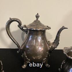 Service de café et de thé en argent plaqué Vintage W & S Blackinton Un ensemble de trois pièces