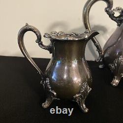 Service de café et de thé en argent plaqué Vintage W & S Blackinton Un ensemble de trois pièces