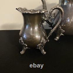 Service de café et de thé en argent plaqué Vintage W & S Blackinton Un ensemble de trois pièces