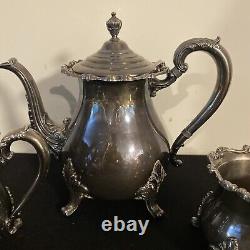 Service de café et de thé en argent plaqué Vintage W & S Blackinton Un ensemble de trois pièces