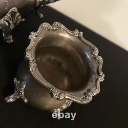 Service de café et de thé en argent plaqué Vintage W & S Blackinton Un ensemble de trois pièces