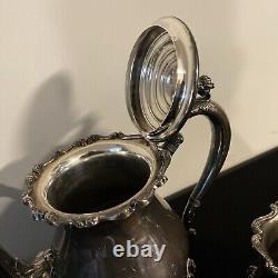 Service de café et de thé en argent plaqué Vintage W & S Blackinton Un ensemble de trois pièces