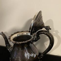 Service de café et de thé en argent plaqué Vintage W & S Blackinton Un ensemble de trois pièces