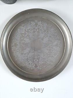 Service de thé antique en argent Walker & Hall Sheffield 2 et plat Angleterre 1890-1910